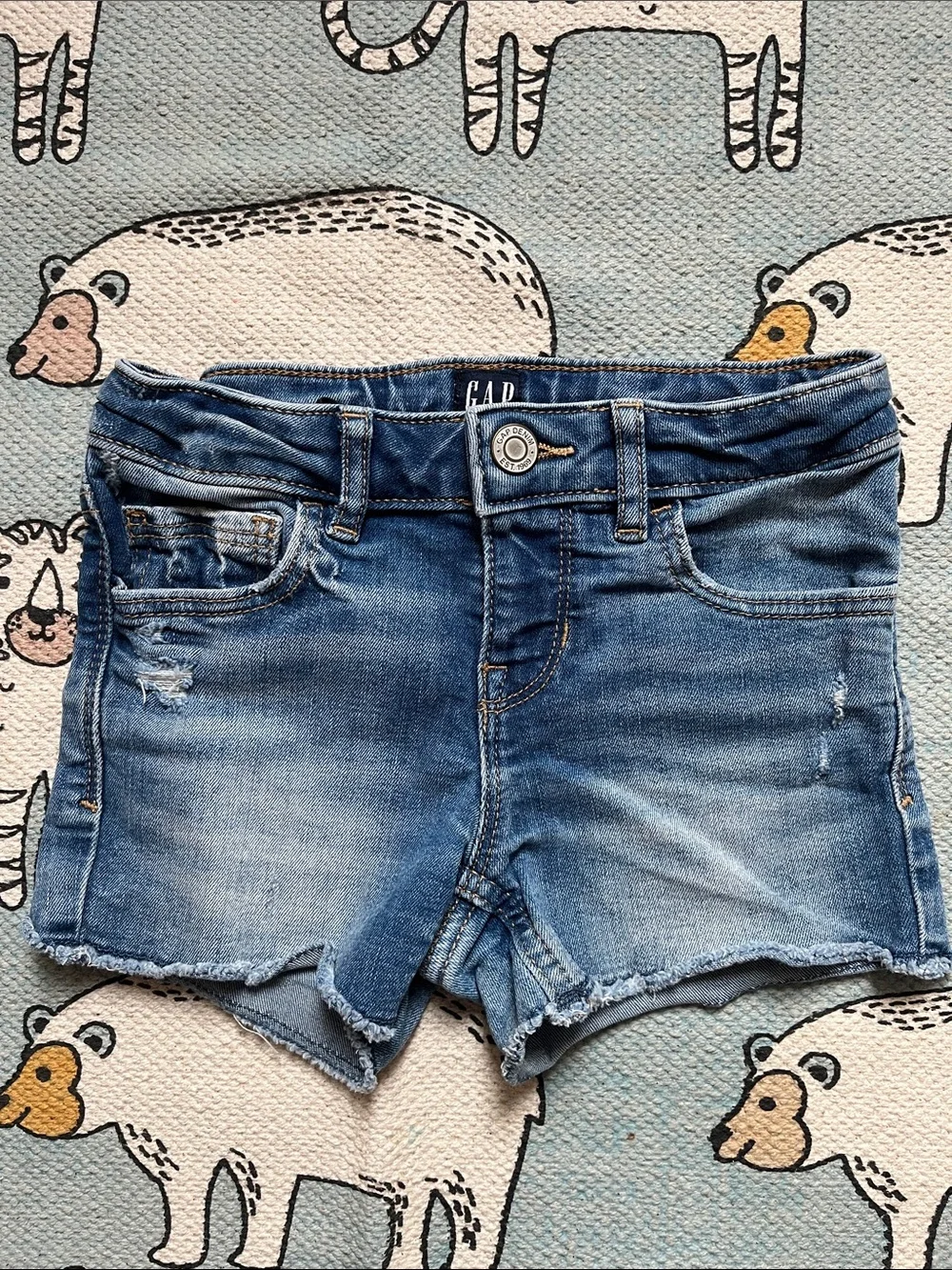 GAP Girls Medium Blue Distressed Denim Shorts